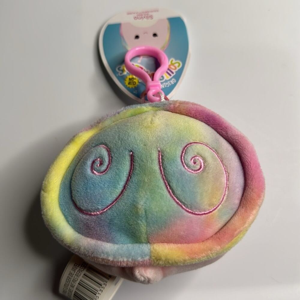 NWT 2020 Squishmallows Silvina the Rainbow Snail Clip 3.5" - Picture 2 of 3